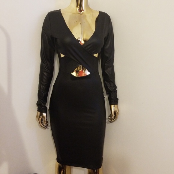 Faux Leather Dress - Picture 1 of 6